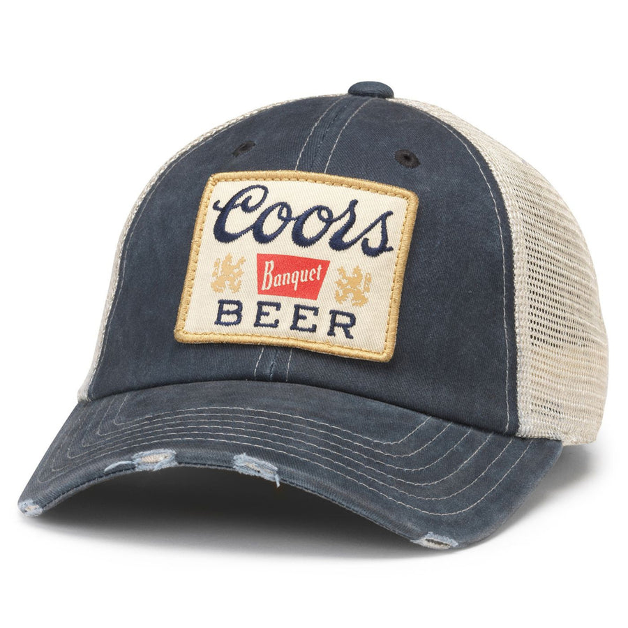 Coors Banquet Beer Patch Distressed Adjustable Hat Image 1