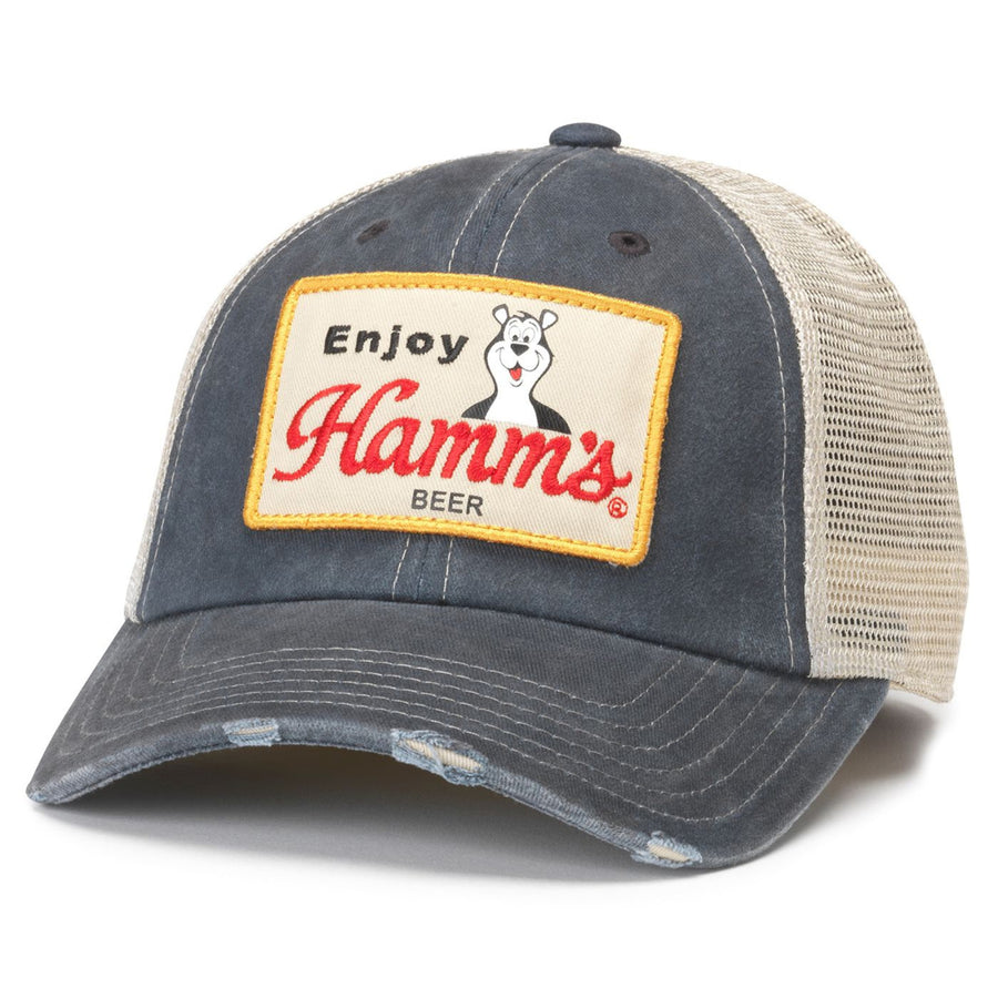 Hamms Logo Patch Distressed Adjustable Hat Image 1
