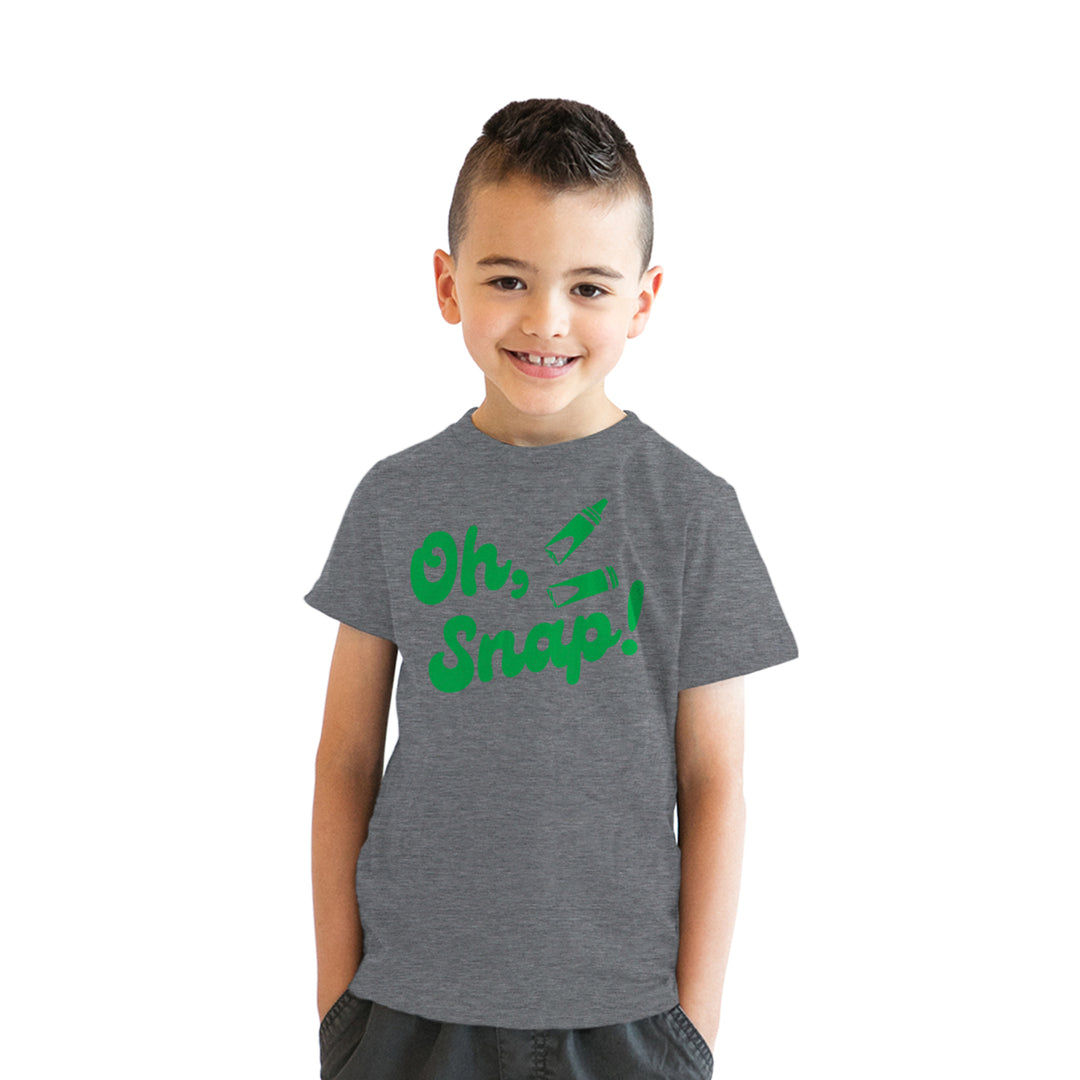 Youth Oh Snap Funny Broken Coloring Crayons Joke Tee For Kids Image 4