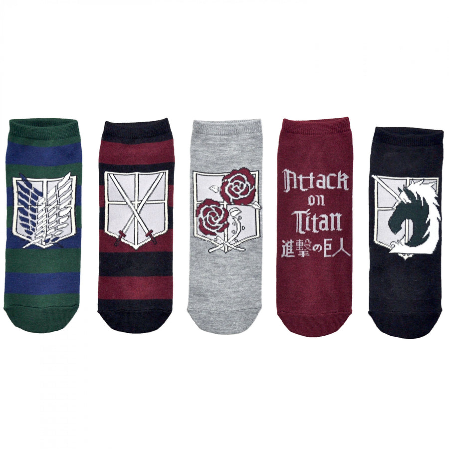 Attack on Titan Regiment 5-Pair Pack of Lowcut Socks Image 1