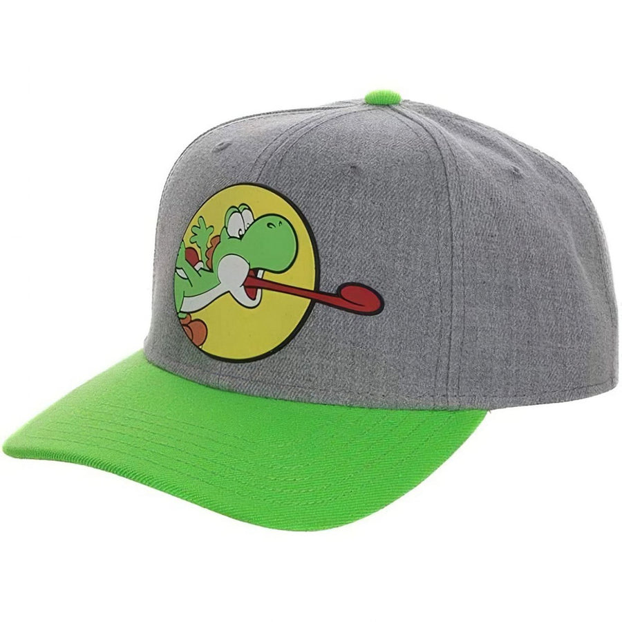 Super Mario Yoshi Mlem Pre-Curved Bill Snapback Hat Image 1