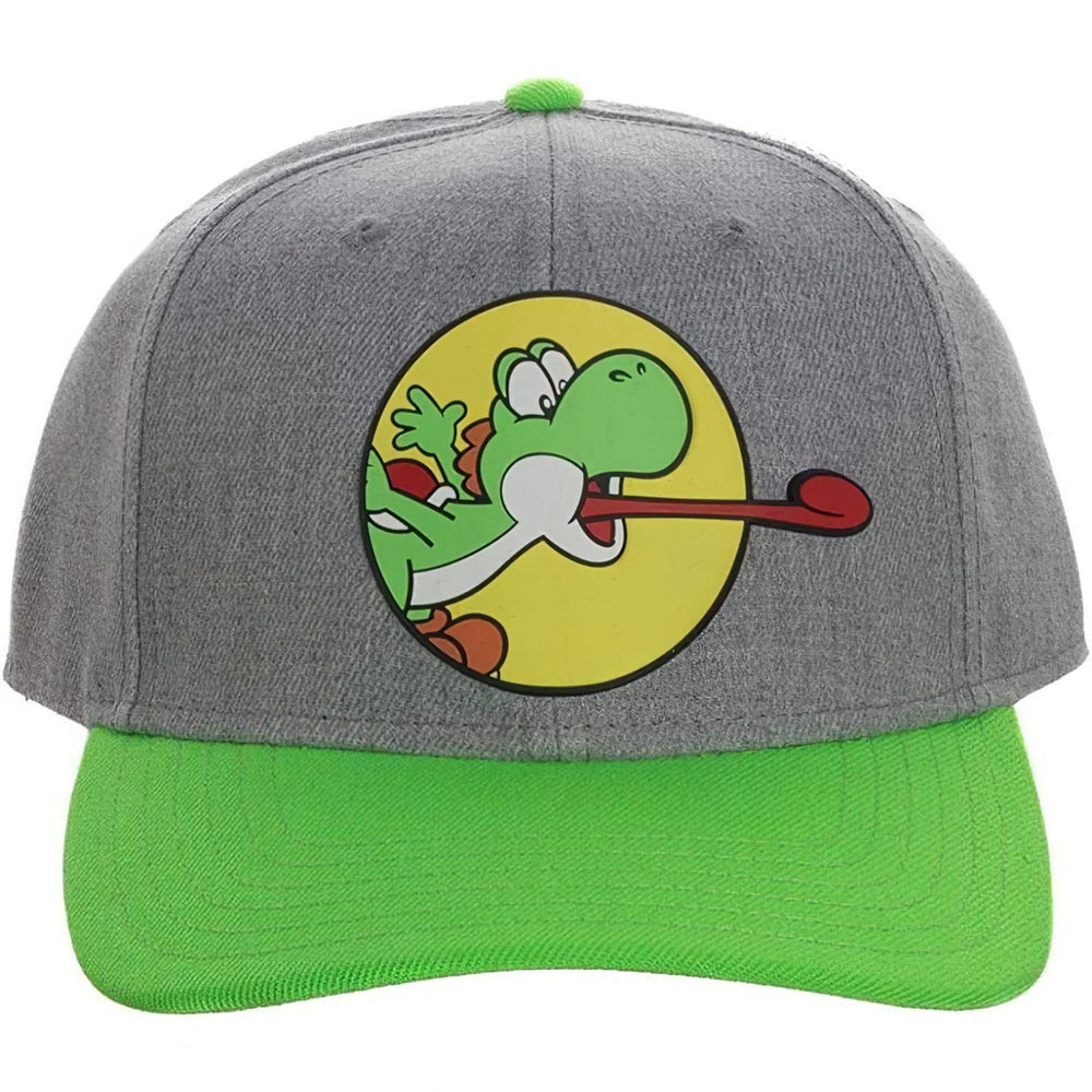 Super Mario Yoshi Mlem Pre-Curved Bill Snapback Hat Image 2