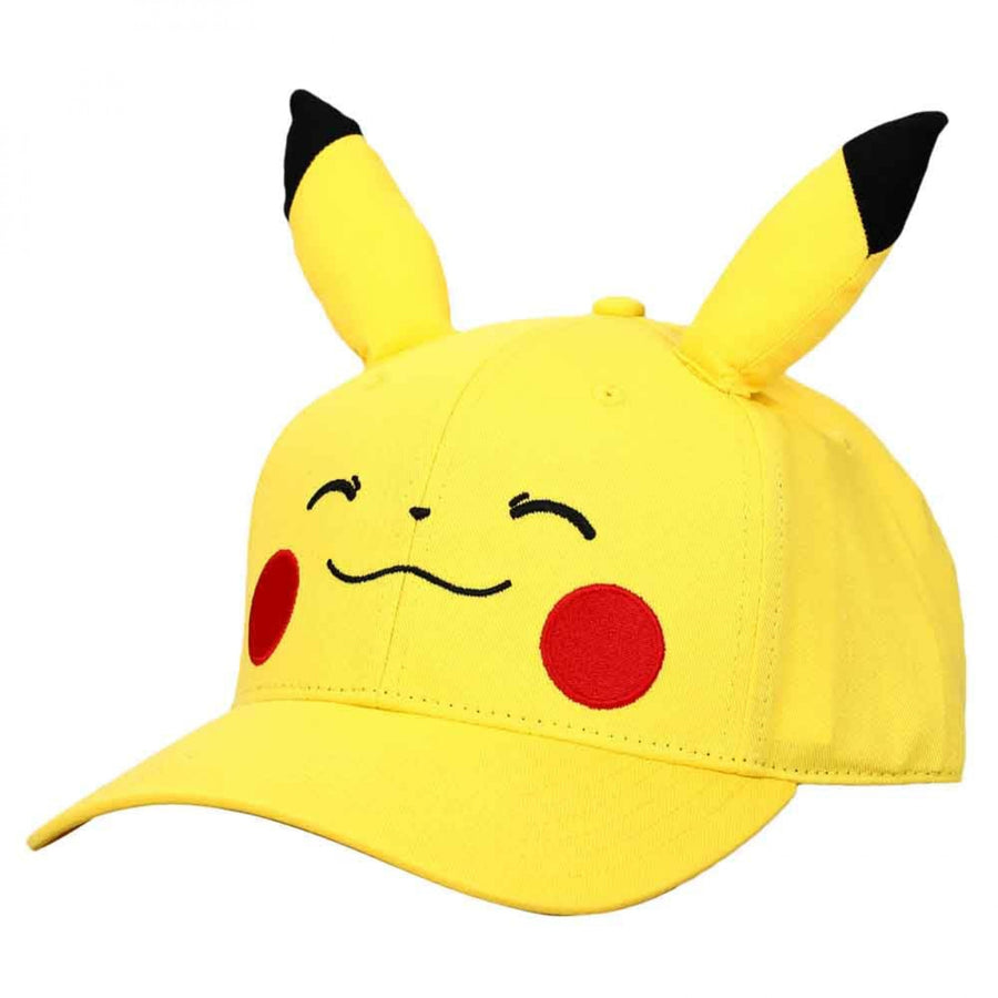Pokemon Pikachu Smiles Snapback Hat with Ears Image 1