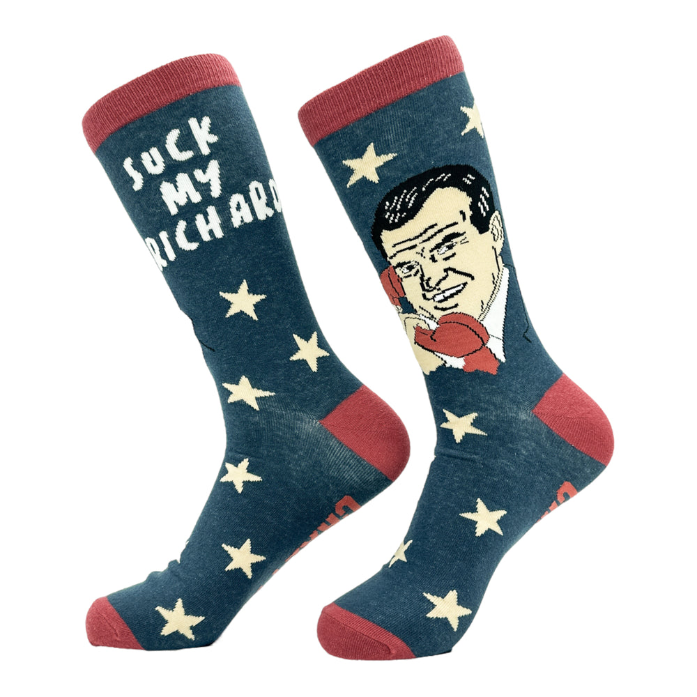 Mens Suck My Richard Socks Funny Offensive Nixon Sex Joke Footwear Image 2