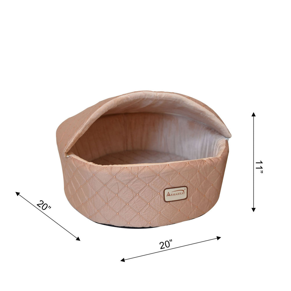 Armarkat Cuddle Cave Cat Bed C33 Small Size Light Apricot Image 2