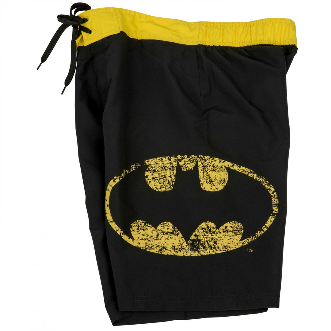 Batman Symbol Heather Black Board Shorts Image 4