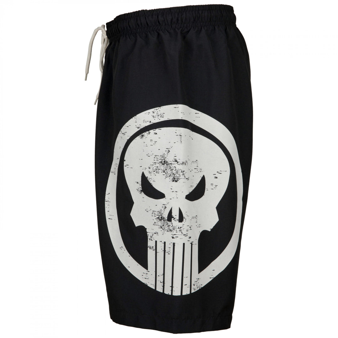 Marvel Comics The Punisher Skull Symbol Board Shorts Image 4