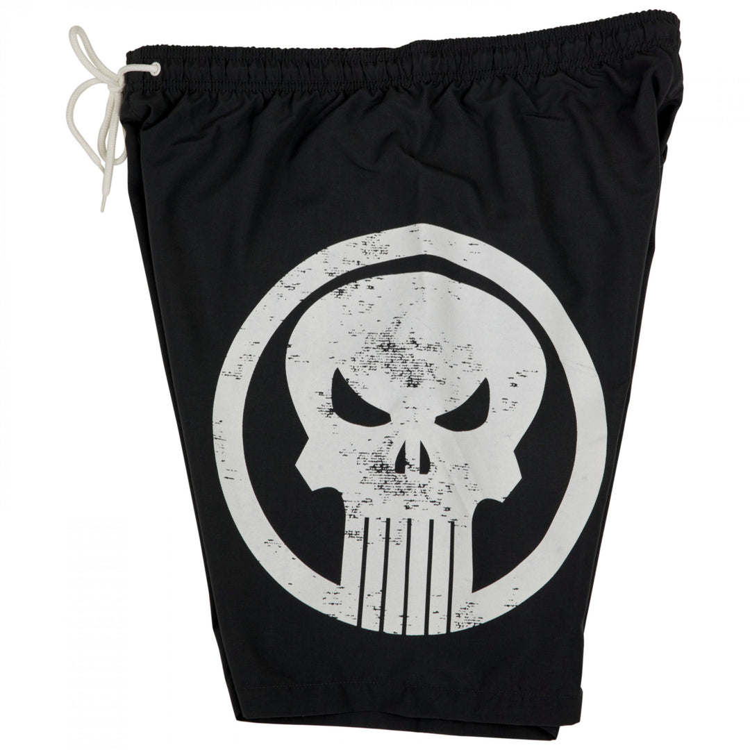 Marvel Comics The Punisher Skull Symbol Board Shorts Image 6