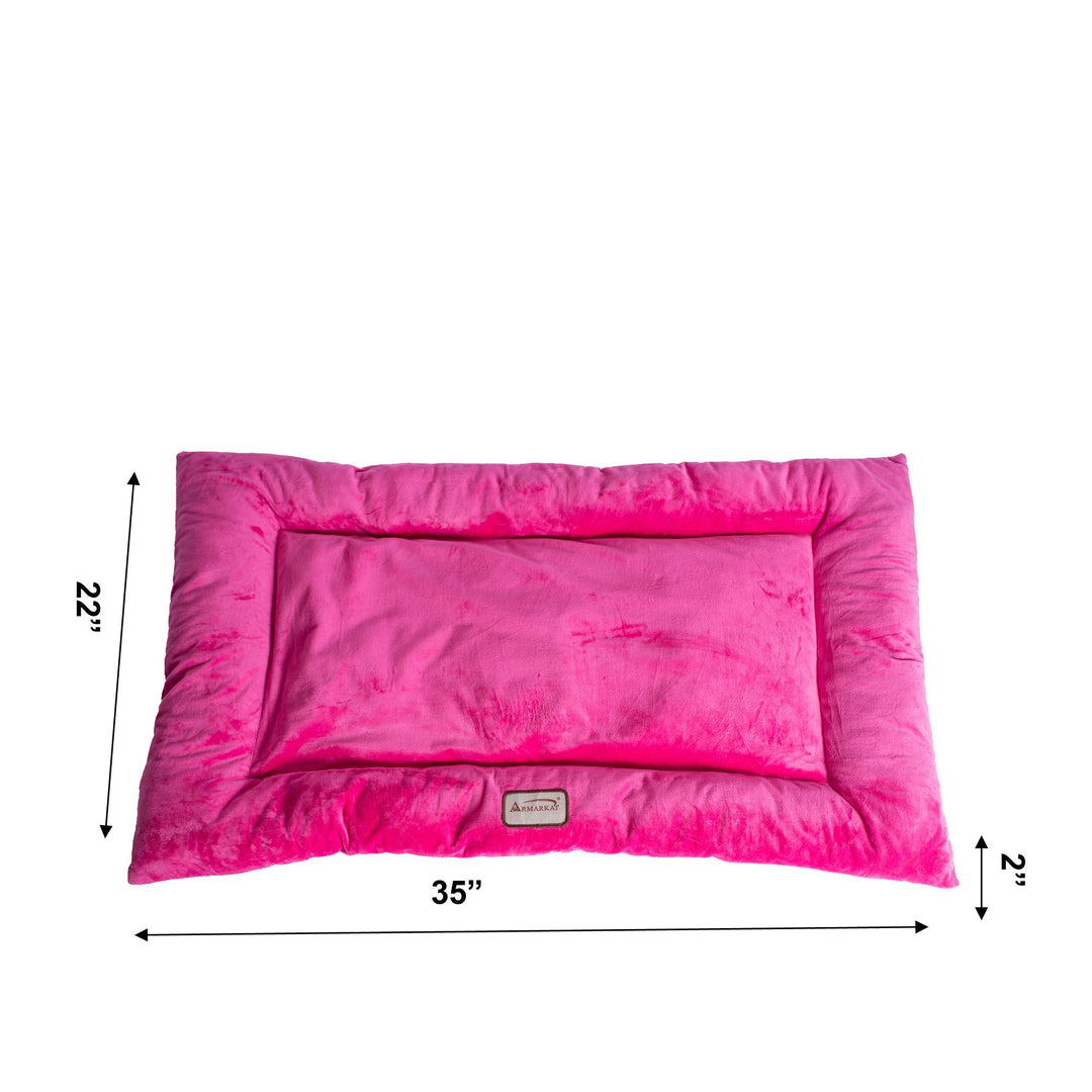 Armarkat Model M01CZH-L Large Pet Bed Mat with Poly Fill Cushion in Vibrant Pink Image 4