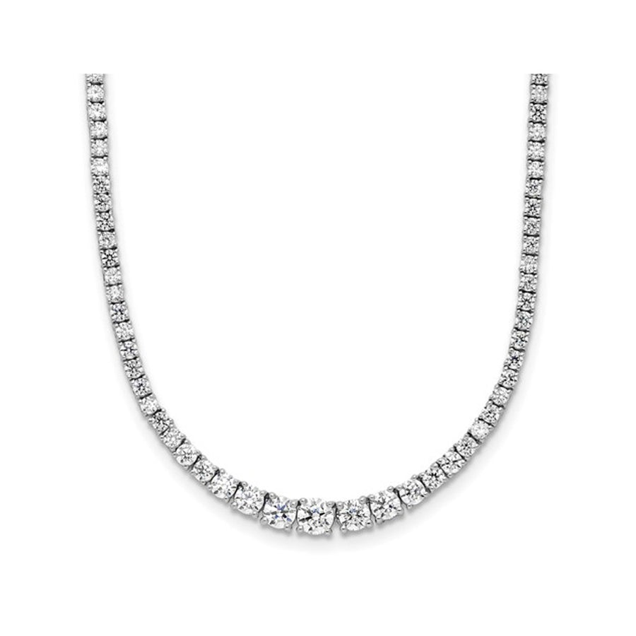 5.00 Carat (ctw SI1-SI2G-H) Lab-Grown Diamond Graduating Tennis Bolo Necklace in 14K White Gold Image 1