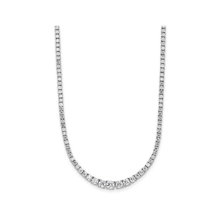 5.00 Carat (ctw SI1-SI2G-H) Lab-Grown Diamond Graduating Tennis Bolo Necklace in 14K White Gold Image 4