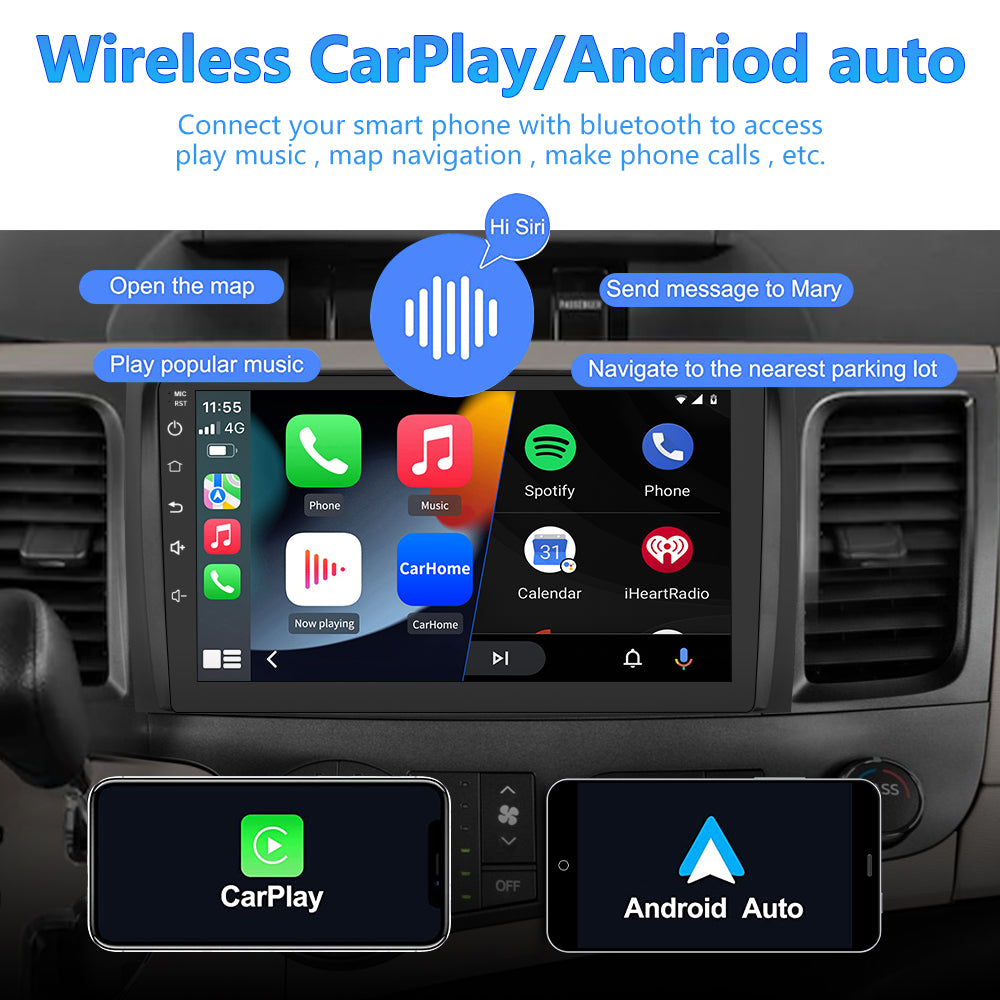 AWESAFE Car Radio Stereo Andriod 12 Compatible for Toyota Sienna 2011-2014 with CarPlayAndroid AutoDSPGPS Navigation Image 2