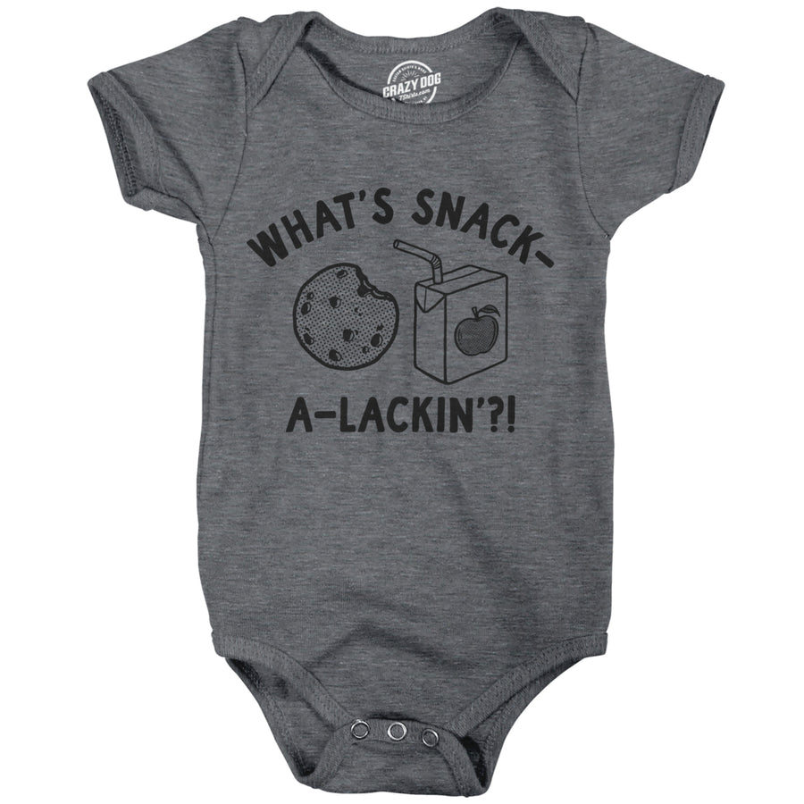 Whats Snack A Lackin Baby Bodysuit Funny Snacktime Jumper For Infants Image 1