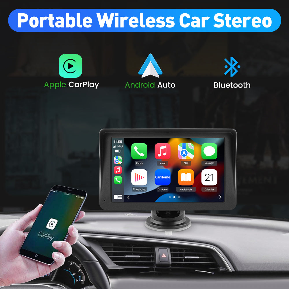 AWESAFE Portable Car Stereo Radio for Wireless Carplay and Android Auto7 Inch IPS Touch Screen Multimedia Player Audio Image 2