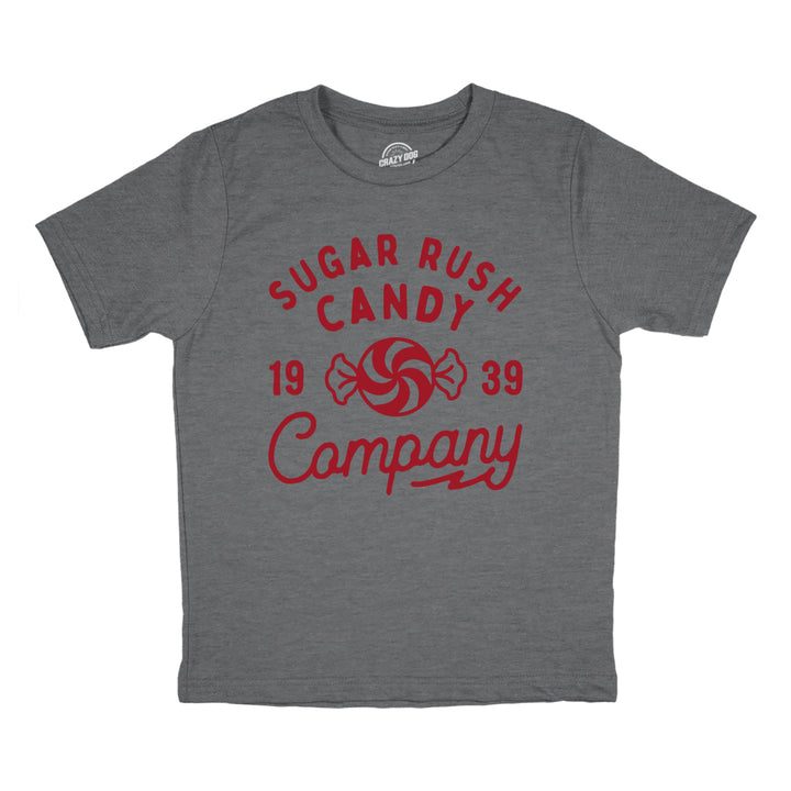 Youth Sugar Rush Candy Company T Shirt Funny Cute Sweet Treat Tee For Kids Image 1