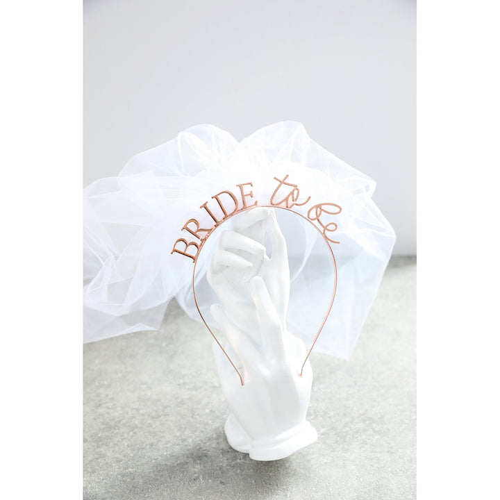 Gold BRIDE To Be Veil Alloy Headband Image 2