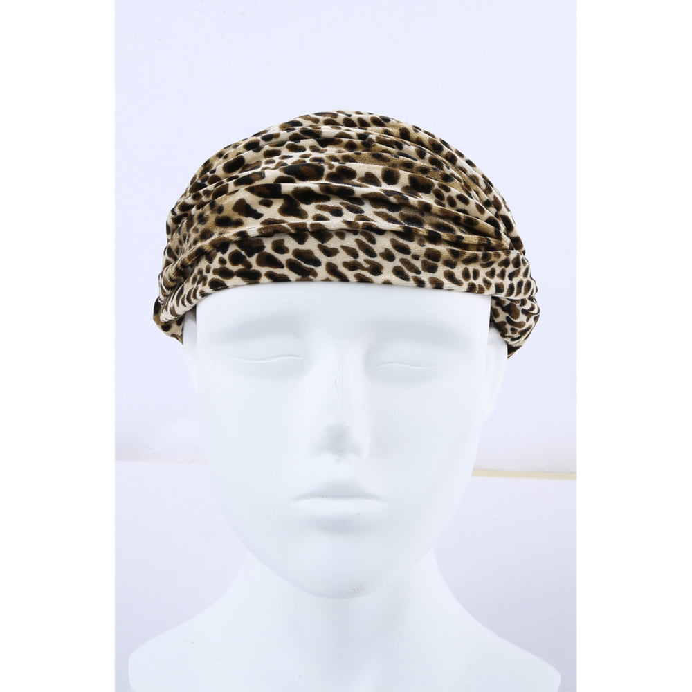Boho Velvet Leopard Headband Image 2