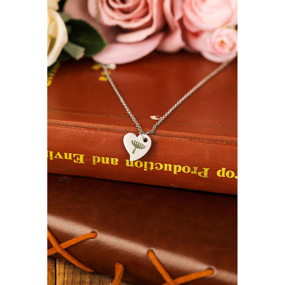 2Pcs Dandelion Heart Pendant Necklace Set Image 2