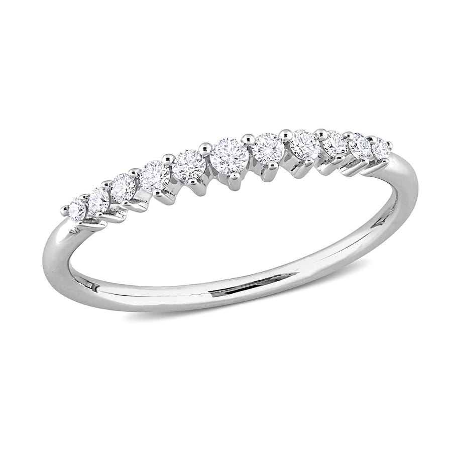 1/5 Carat (ctw) Diamond Wedding Semi-Eternity Ring in 14k White Gold Image 1