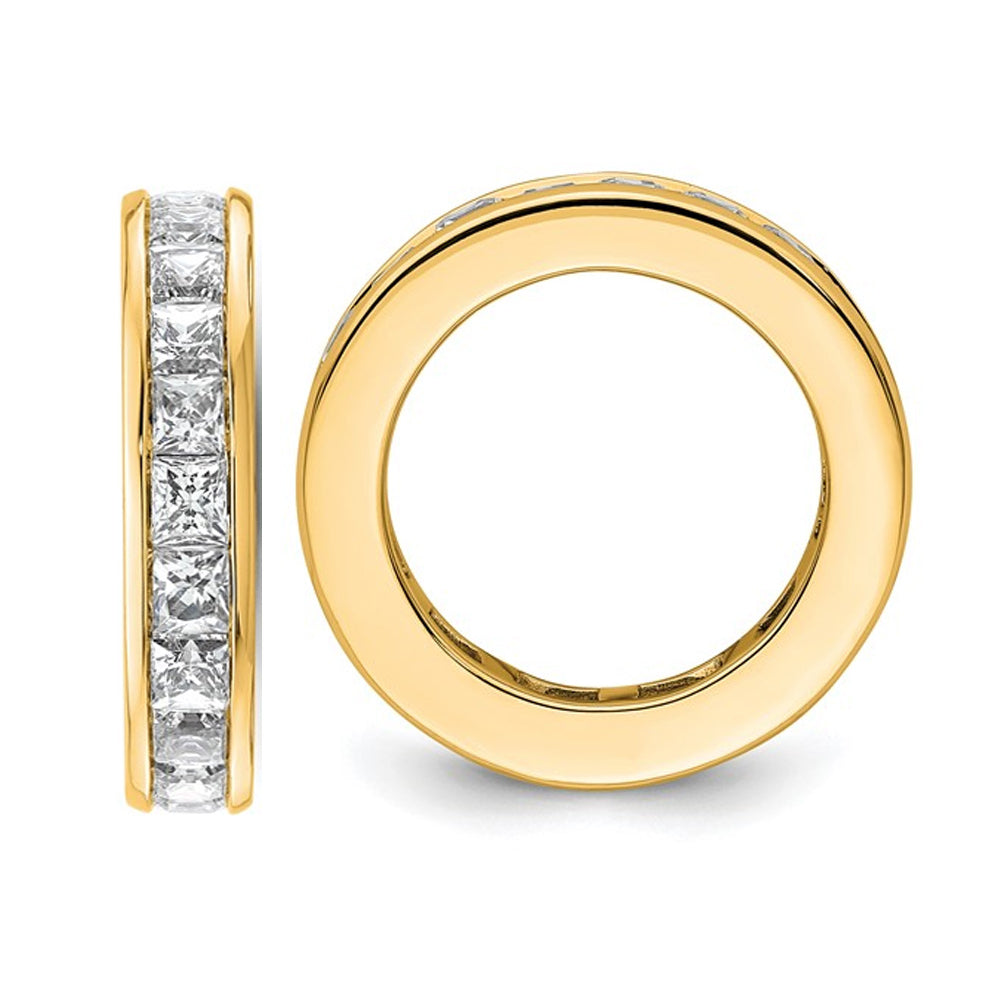 3.00 Carat (ctw Color H-II1-I2) Princess-Cut Diamond Eternity Wedding Band Ring in 14K Yellow Gold Image 2