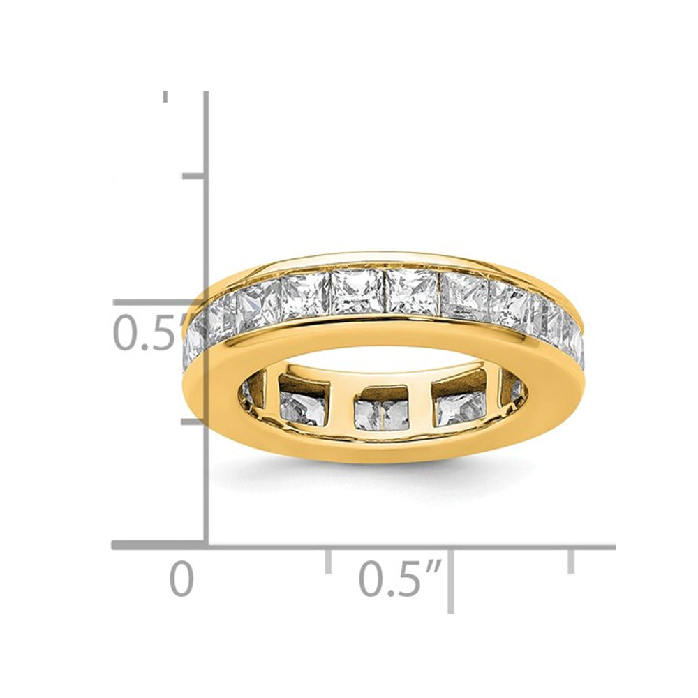 3.00 Carat (ctw Color H-II1-I2) Princess-Cut Diamond Eternity Wedding Band Ring in 14K Yellow Gold Image 3
