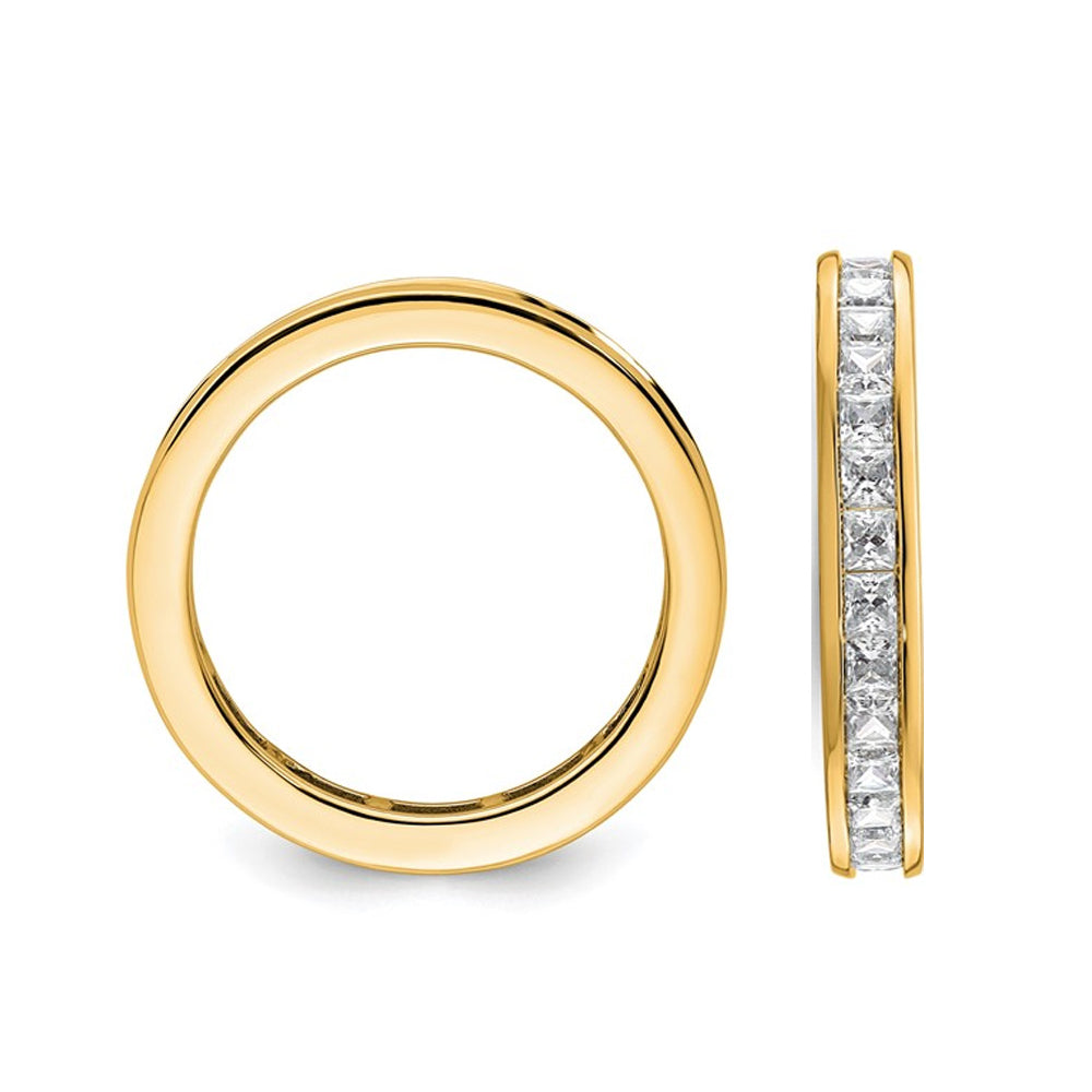 2.00 Carat (ctw Color H-II1-I2) Princess-Cut Diamond Eternity Wedding Band Ring in 14K Yellow Gold Image 4