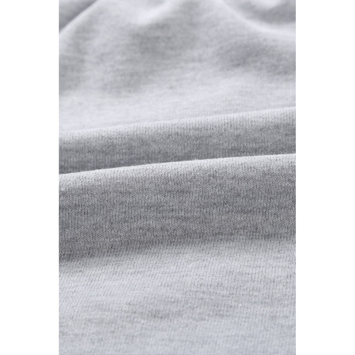 Womens Gray Tie Waist Side Pockets Cuffed Lounge Shorts Image 11