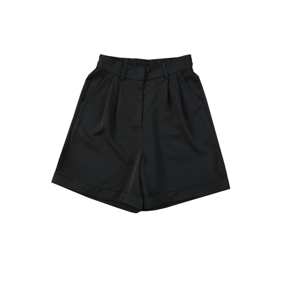 Womens Black Casual Pocketed High Waist Bermuda Shorts Image 1