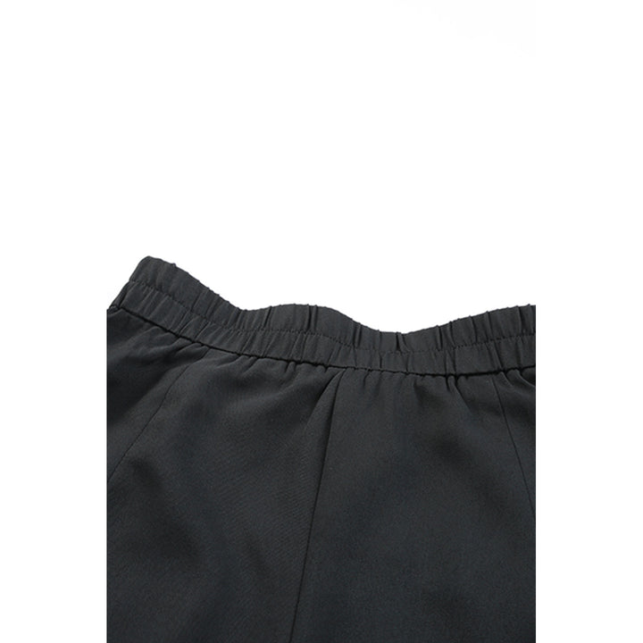 Womens Black Casual Pocketed High Waist Bermuda Shorts Image 8