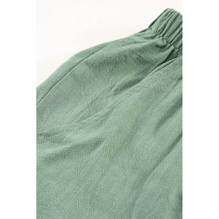 Womens Green High Waist Pocketed Ruffle Shorts Image 9