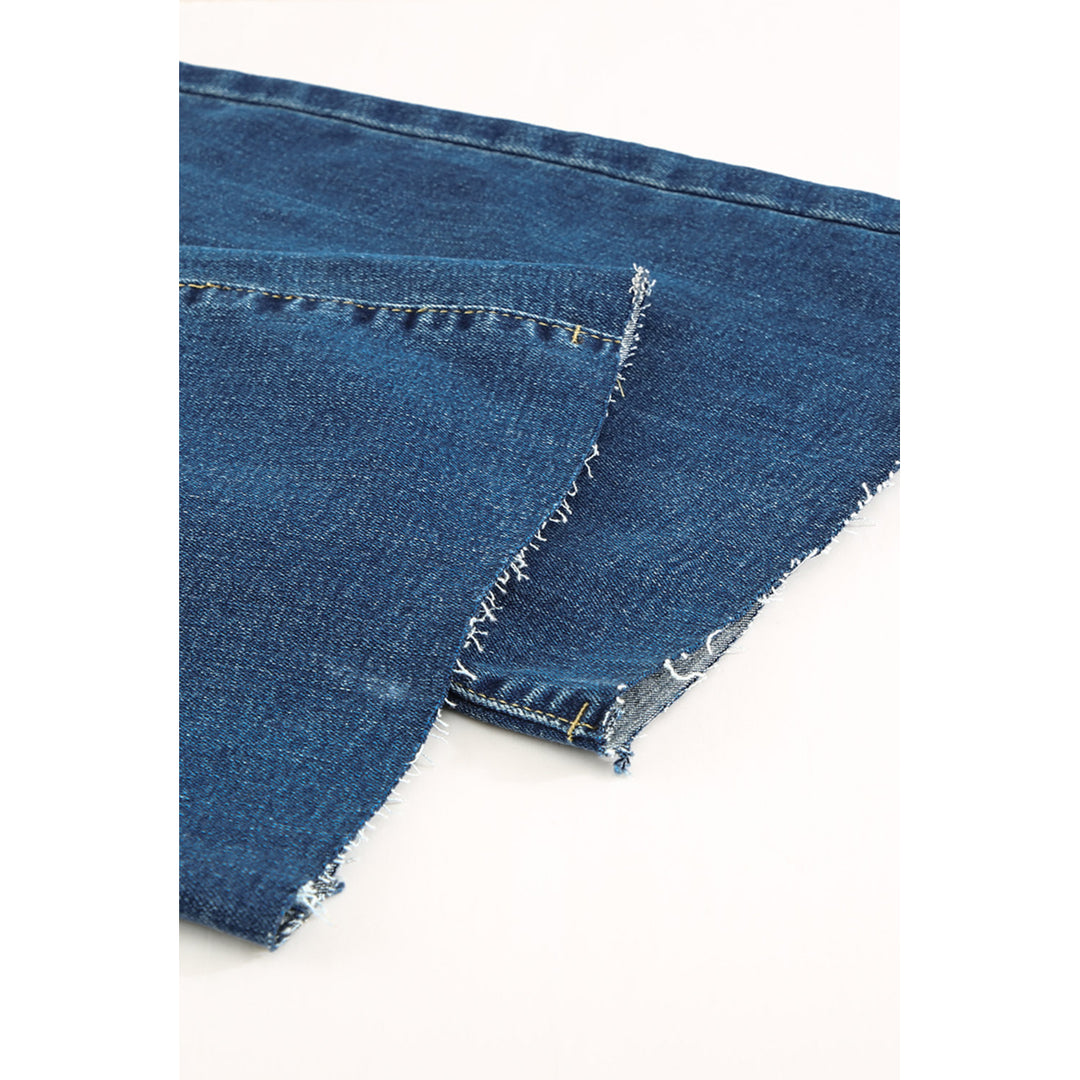 Womens Dark Wash Mid Rise Flare Jeans Image 10
