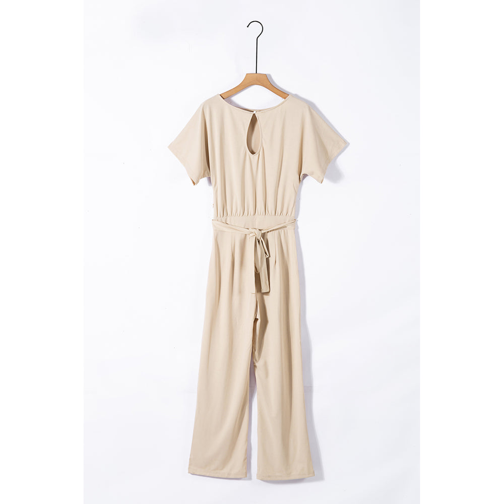 Womens Apricot Oh So Glam Belted Wide Leg Jumpsuit Image 2