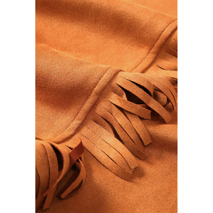 Womens Brown Fringed Wrap Western Midi Skirt Image 12