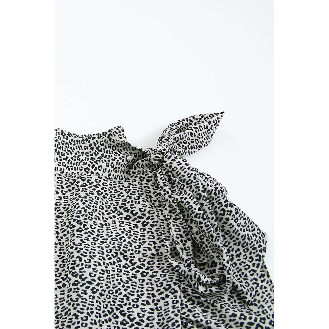 Womens Leopard Wrap Ruffle Skirt Image 6