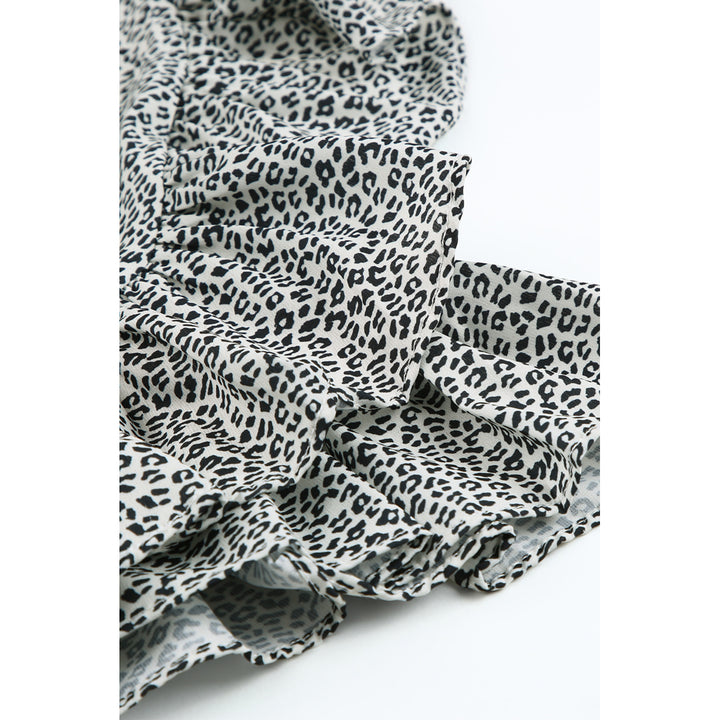Womens Leopard Wrap Ruffle Skirt Image 7
