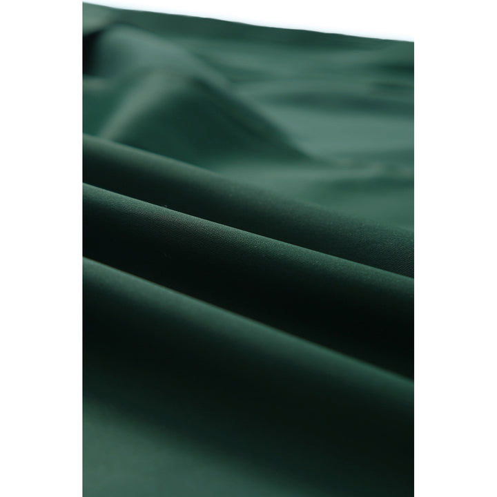 Womens Green Satin Wrap Midi Skirt with Split Image 9