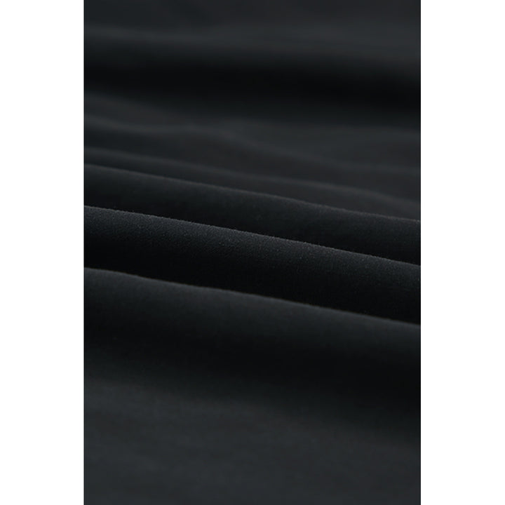 Womens Black Solid Layered Ruffled Drawstring High Waist Maxi Skirt Image 9