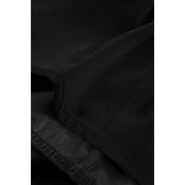 Womens Black Tiered Ruffle Balloon Sleeve Mini Dress Image 9