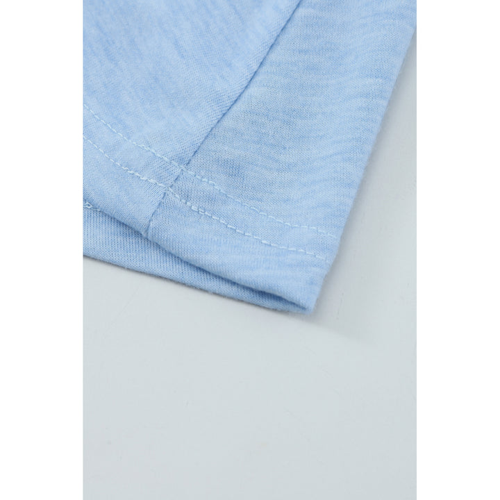 Womens Sky Blue Sheer Striped Short Sleeve Flare T-shirt Mini Dress Image 6
