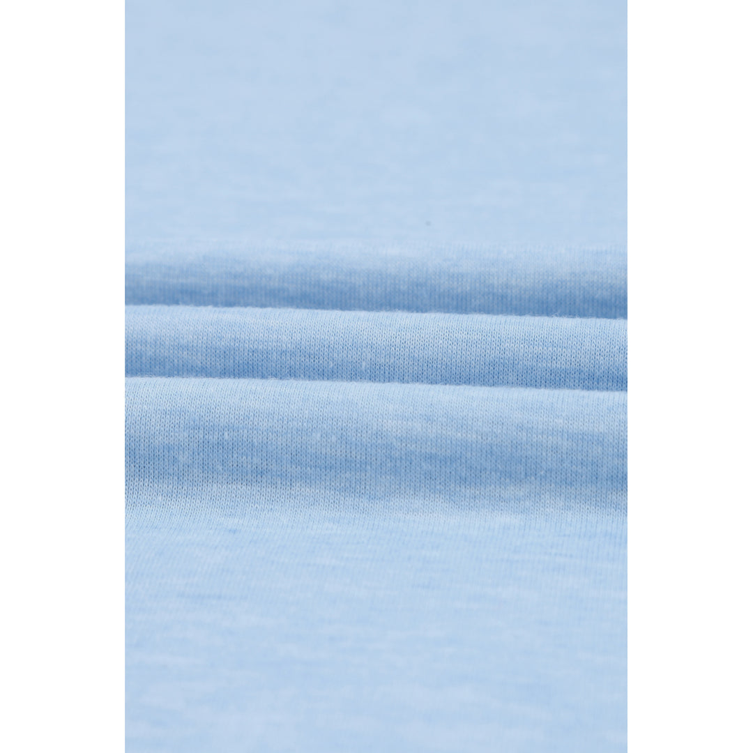 Womens Sky Blue Sheer Striped Short Sleeve Flare T-shirt Mini Dress Image 8