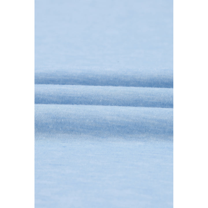 Womens Sky Blue Sheer Striped Short Sleeve Flare T-shirt Mini Dress Image 8