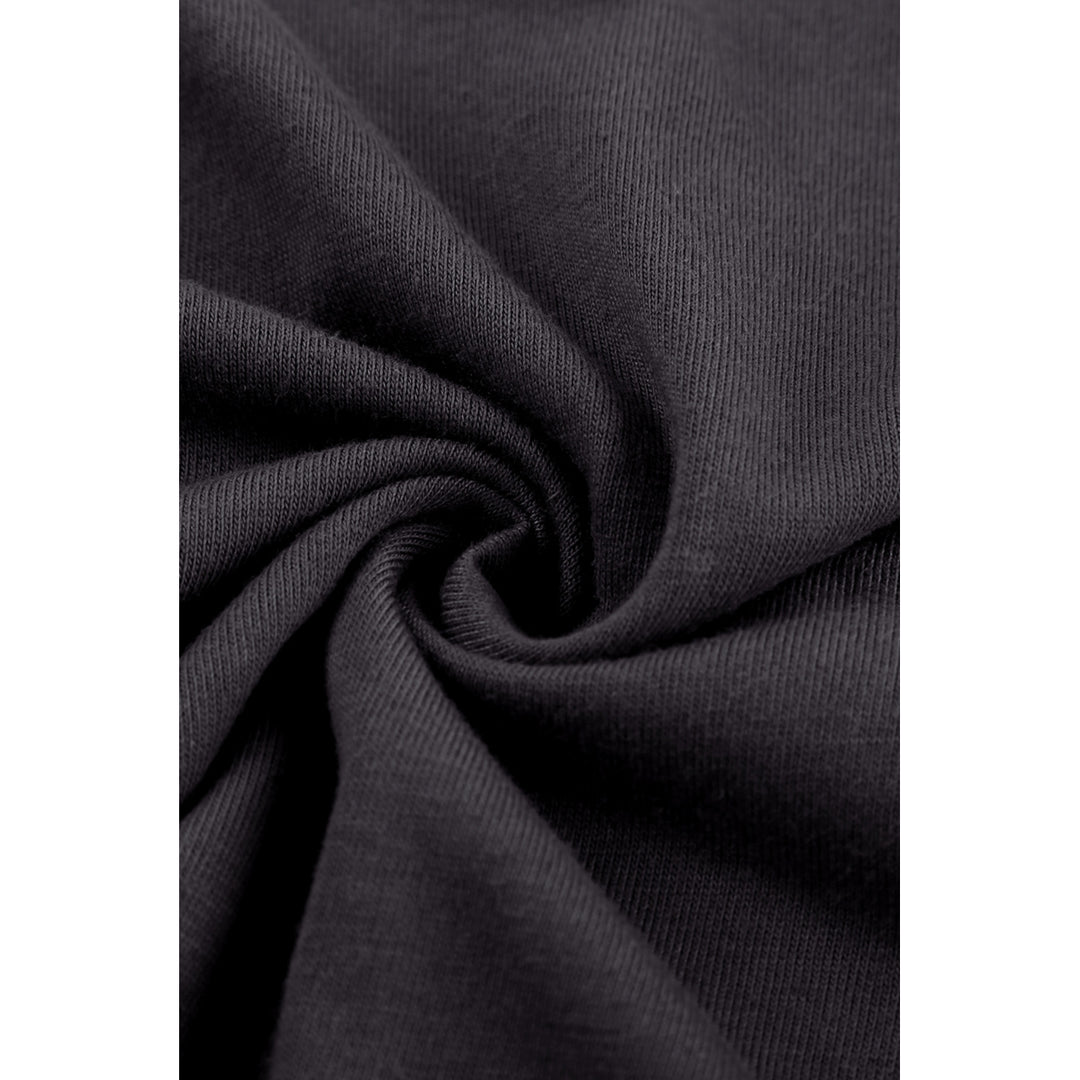 Womens Black Triple Colorblock Splicing Short Sleeve Mini Dress with Pockets Image 9