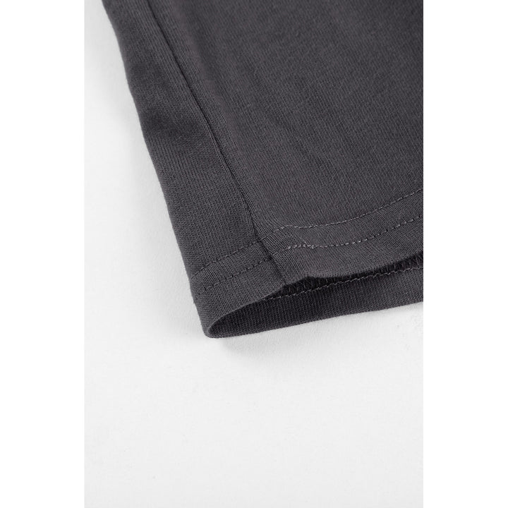 Womens Black Triple Colorblock Splicing Short Sleeve Mini Dress with Pockets Image 12
