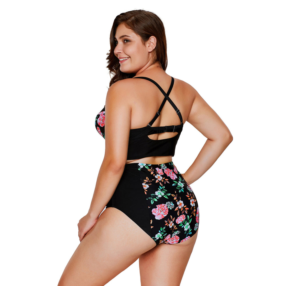 Womens Delicate Floral Push Up High Waisted Swimsuit Swimsuit Image 2