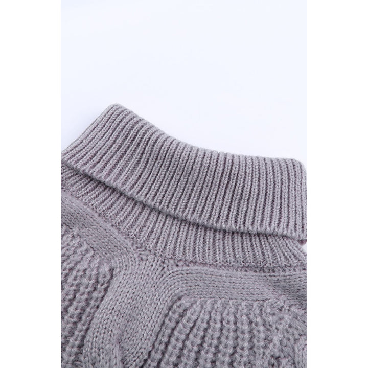 Womens Gray Chunky Turtleneck Sweater Image 3