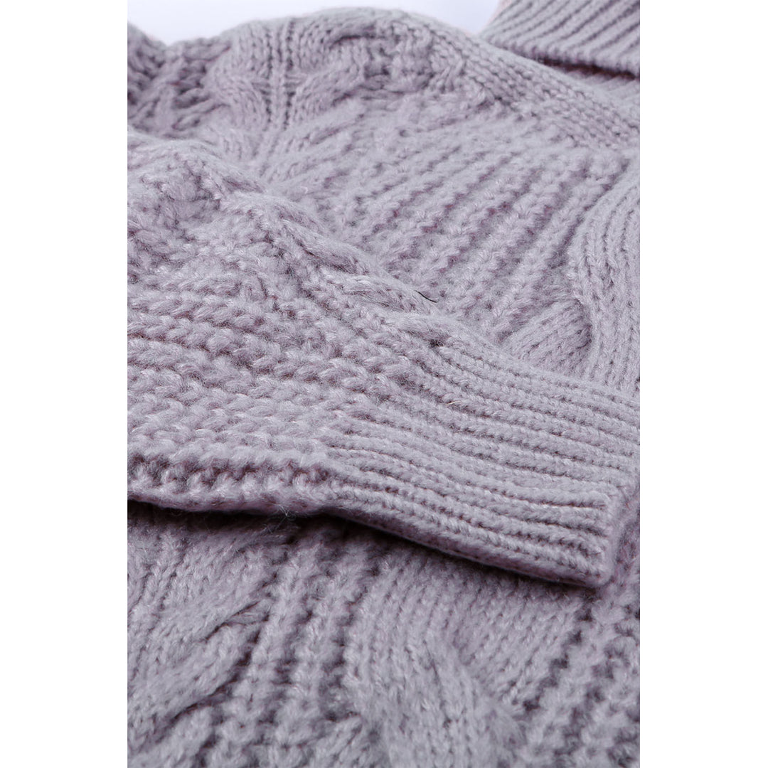 Womens Gray Chunky Turtleneck Sweater Image 6