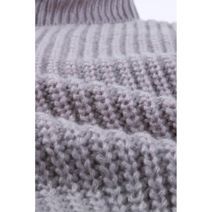 Womens Gray Chunky Turtleneck Sweater Image 7