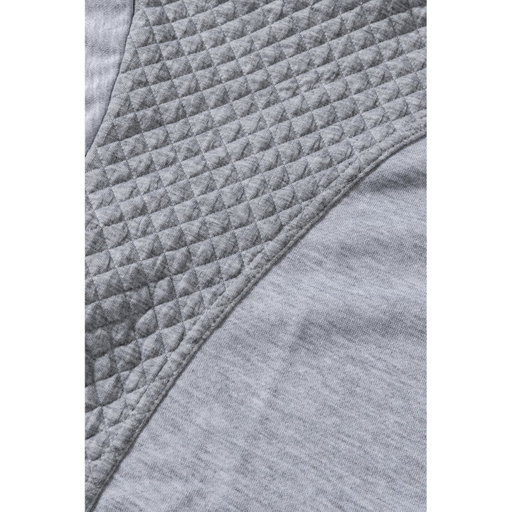 Womens Quilted Patch Half Zipper Sweatshirt Image 9