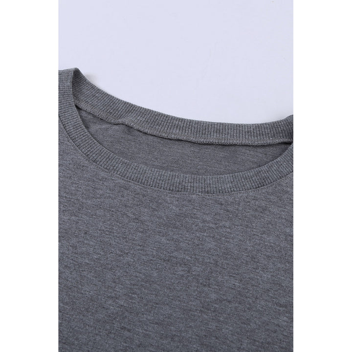 Womens Gray Wash Fleece Pullover Sweatshirt Image 9