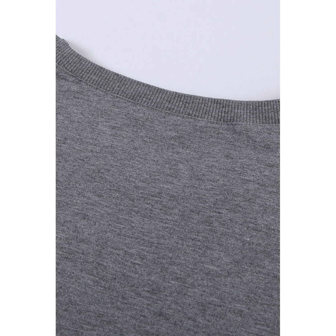 Womens Gray Wash Fleece Pullover Sweatshirt Image 11